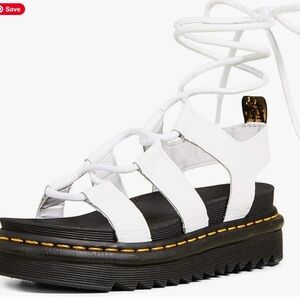 White Dr martens leather gladiator sandals - new - women’s 8